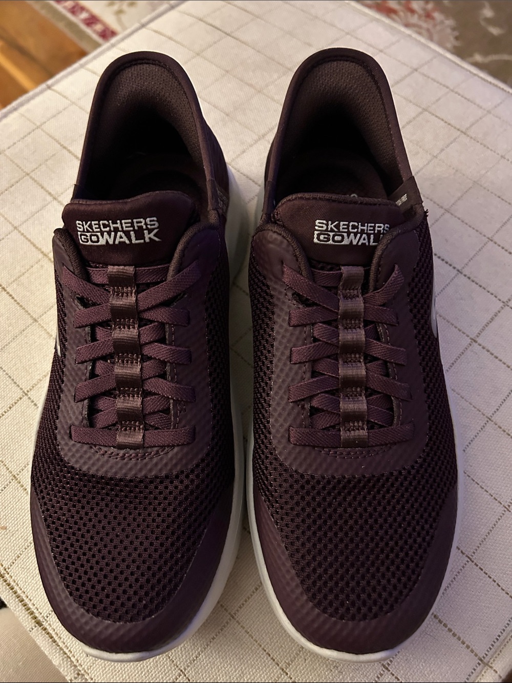 Skechers Burgundy Slip -ins Women’s Mesh Slip-On Walking Sneakers - Picture 2 of 6